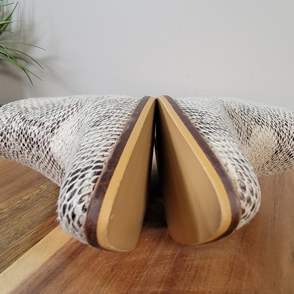 Beast Fashion Snakeskin Print Western Mule Booties Size 6 - Picture 10 of 17